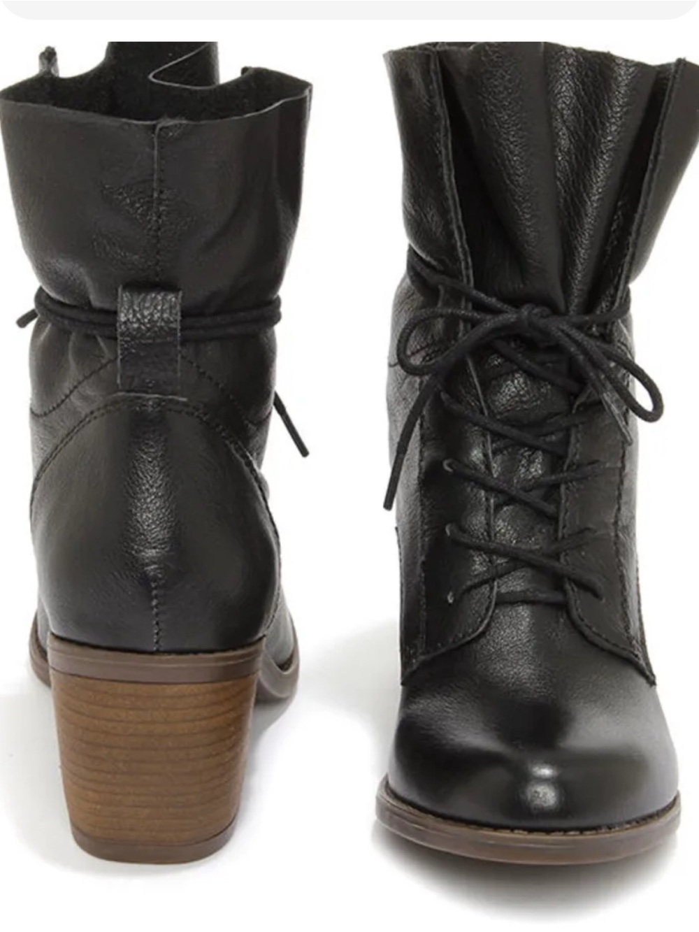 Steve Madden Gretchun Black Leather Slouchy Ankle Boots Witchy Grunge 10 B  AA18